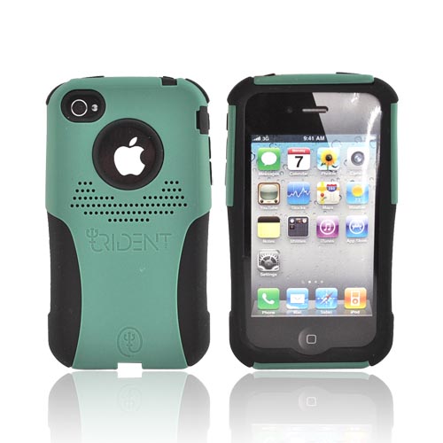Original Trident AT&T/Verizon Apple iPhone 4, iPhone 4S Aegis Hard Case Over Silicone Screen Protector, AG-IPH4-BG - Green/Black