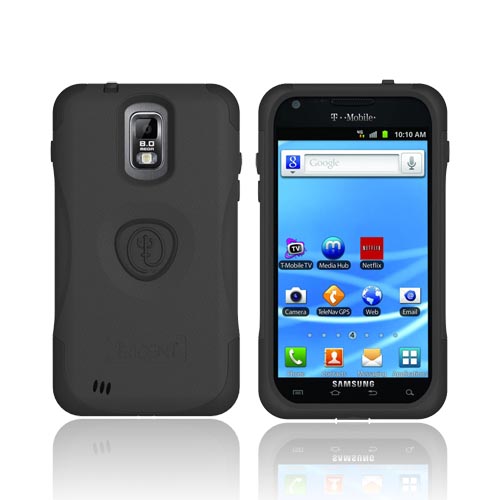 Original Trident Aegis T-Mobile Samsung Galaxy S2 Hard Cover Over Silicone Case w/ Screen Protector,AG-T989-BK - Black