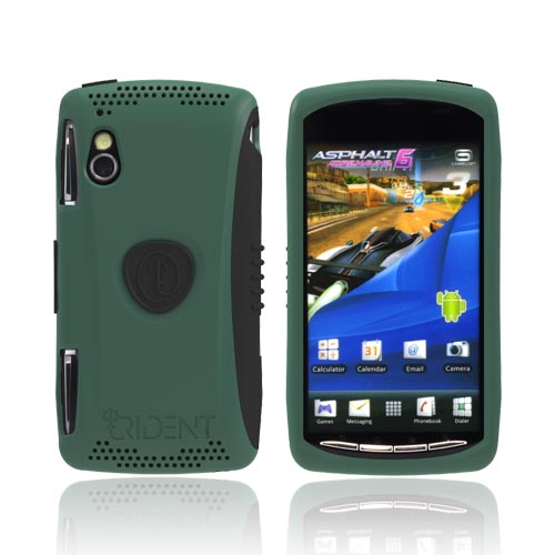 Original Trident Aegis Sony Xperia PLAY Hard Cover Over Silicone Case w/ Screen Protector, AG-XPER-PY-BG - Green/ Black