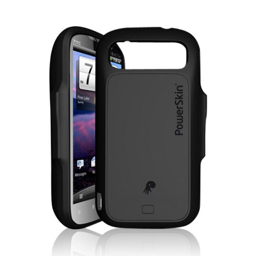 Black OEM PowerSkin Silicone Charging Case for HTC Amaze 4G (Doubles Battery Life!)
