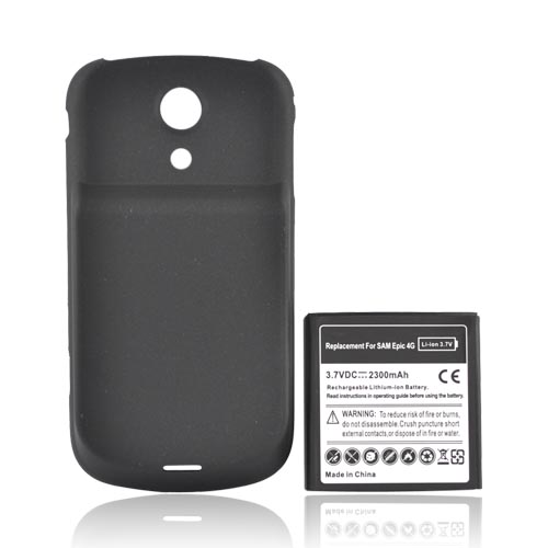 Samsung Epic 4G Extended Battery w/ Rubberized Door, 2300mAH - Black