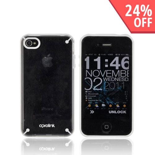 Original Hornettek Aprolink AT&T Apple iPhone 4 Fusion Dual Shell Hard Case, BIPH-406-04 - White/ Transparent Clear