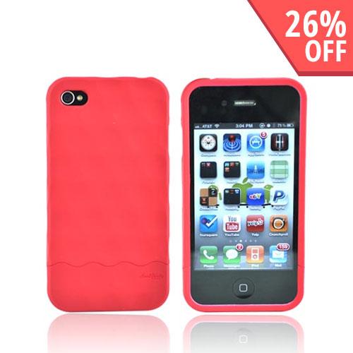 Original Hard Candy Rubberized Bubble Slider Apple iPhone 4 Rubberized Hard Case, BS4G-SFT-RED - Red
