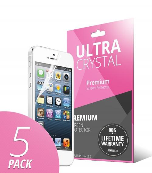 5 Piece Bundle of High Definition Ultra Premium Clear Screen Protectors for Apple iPhone 5/5S/5C - XXIP5C