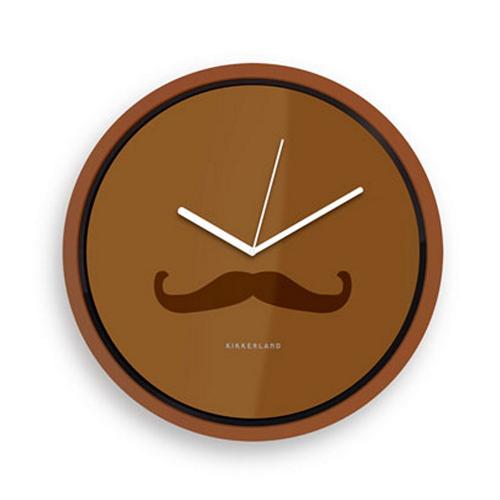 Brown Wall Clock w/ Mustache