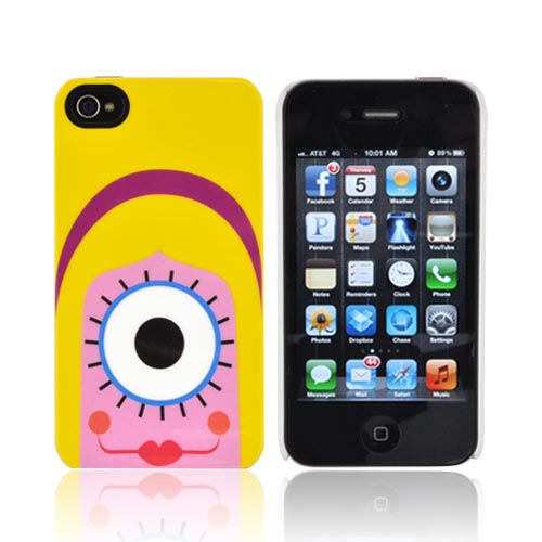 Original Psyclops AT&T/ Verizon Apple iPhone 4, iPhone 4S Coco Hard Case - Yellow Haired Pink Cyclops