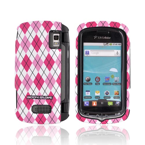 Original Body Glove LG Genesis VS760 Posh Snap-On Hard Case, CRC92294 - Hot Pink/ Baby Pink/ White Argyle