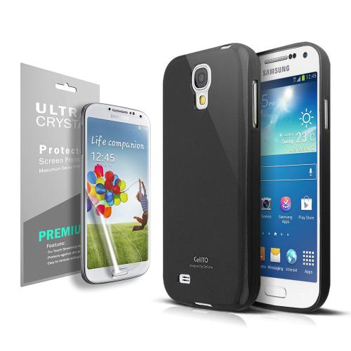 Anti-Slip TPU Crystal Silicone Skin Case for Galaxy S4 Mini Black