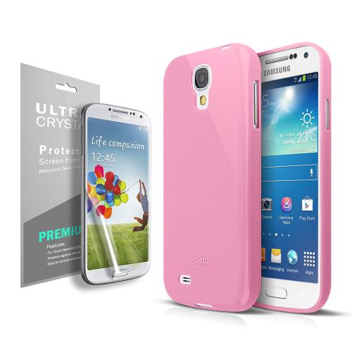 Anti-Slip TPU Crystal Silicone Skin Case for Galaxy S4 Mini Pink
