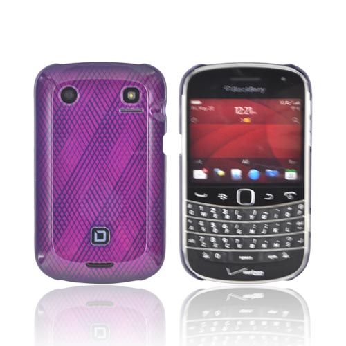 Original Dicota Blackberry Bold 9900, 9930 Hard Case, D30376 - Purple Lines on Magenta