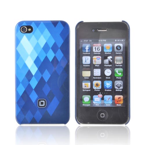 Original Dicota AT&T/ Verizon Apple iPhone 4, iPhone 4S Hard Case, D30444 - Baby Blue/ Dark Blue Diamonds