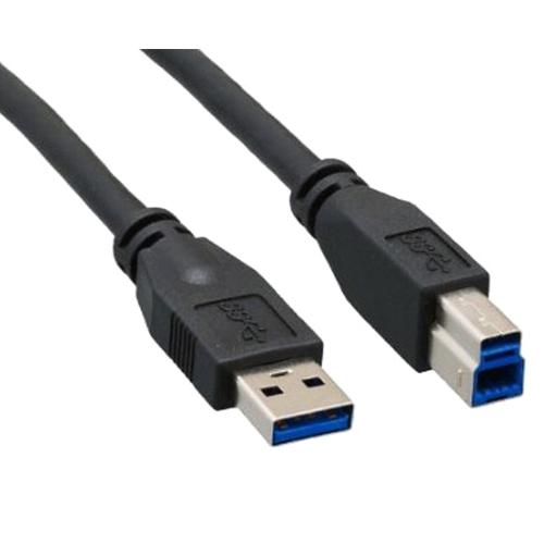 Black USB 3.0 A Male to B Male Data Cable - 3FT/ 1M