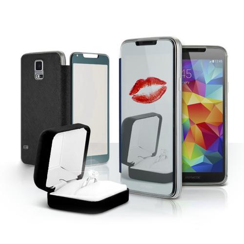 Anymode Black Me-In Flipcover Case w/ Fashionable Mirror Cover for Samsung Galaxy S5 Anymode Black Me-In Flipcover Case w/ Fashionable Mirror Cover for Samsung Galaxy S5