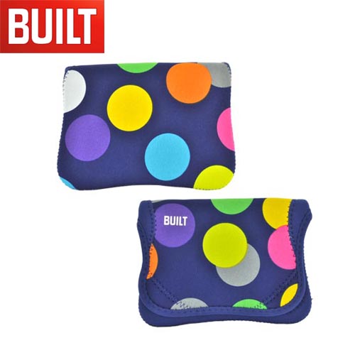 Original BUILT Amazon Kindle Fire Envelope Design Neoprene Sleeve Case, E-KE4-SDT - Multi Colored Polka Dots on Navy Blue