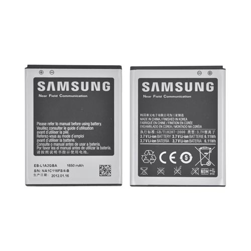 AT&T Samsung Galaxy S2 Standard Replacement Battery (1650 mAh), EB-L1A2GBA - Black/ Silver