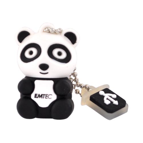 Original EMTEC 4GB Flash Drive, EKMMD4GM310 - Black,White Panda