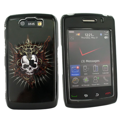 Blackberry Storm 2 9550 Hard Case - Cross Skull on Black