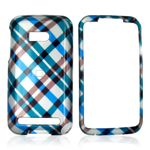 Verizon HTC Imagio Hard Case - Checkered Diamonds of Blue, Green, Brown, Silver