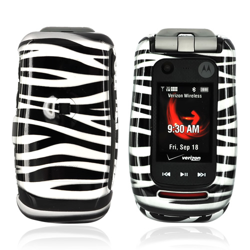 Motorola Quantico W845 Hard Case - Silver/Black Zebra