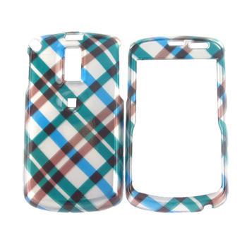 Samsung Jack i637 Hard Case - Checkered Plaid Pattern of Blue, Green, Brown, Silver