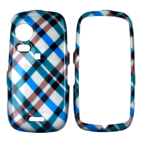 Samsung Instinct HD M850 Hard Case - Checkered Diamonds of Blue, Brown, and Grey