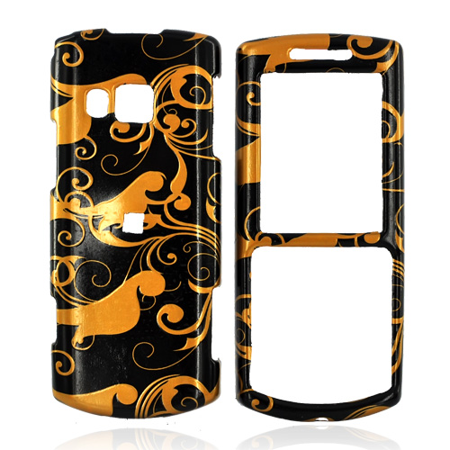 Samsung Messager II R560 Hard Case - Bronze Swirl Design on Black