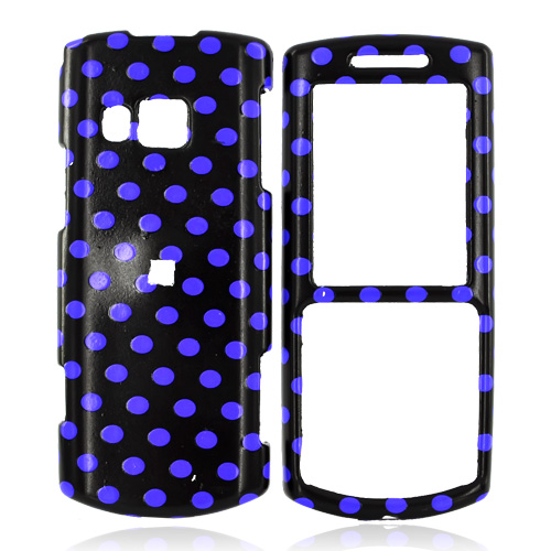 Samsung Messager II R560 Hard Case - Blue Purple Polka Dots on Black