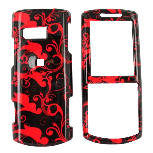 Samsung Messager II R560 Hard Case - Red Swirls on Black