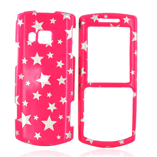 Samsung Messager II R560 Hard Case - Silver Stars on Pink