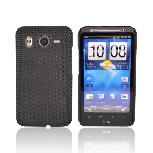 HTC Inspire 4G Rubberized Hard Back Cover Case - Mesh Black