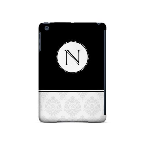Black N w/ White Damask Design - Geeks Designer Line Monogram Series Hard Case for Apple iPad Mini