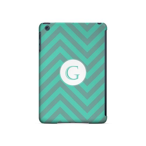 Seafoam Green G on Zig Zags - Geeks Designer Line Monogram Series Hard Case for Apple iPad Mini