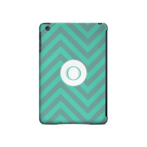 Seafoam Green O on Zig Zags - Geeks Designer Line Monogram Series Hard Case for Apple iPad Mini