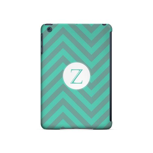 Seafoam Green Z on Zig Zags - Geeks Designer Line Monogram Series Hard Case for Apple iPad Mini