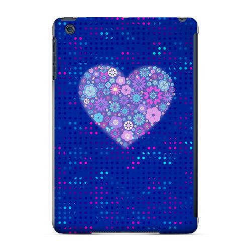 Geeks Designer Line (GDL) Slim Hard Case for Apple iPad Mini - Shimmer Blue Dots & Heart