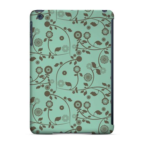 Geeks Designer Line (GDL) Slim Hard Case for Apple iPad Mini - Floral 2 Grayed Jade
