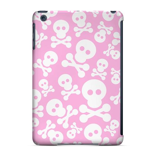 Geeks Designer Line (GDL) Slim Hard Case for Apple iPad Mini - Skull Face Invasion White on Pink