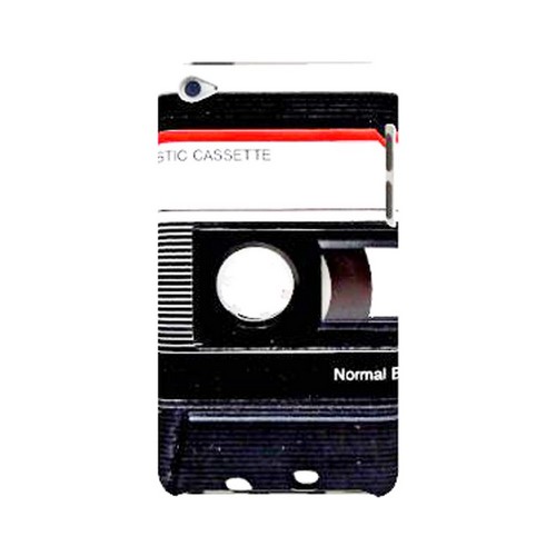 Geeks Designer Line (GDL) Retro Series Apple iPod Touch 4 Slim Hard Back Cover - Black Cassette Close Up