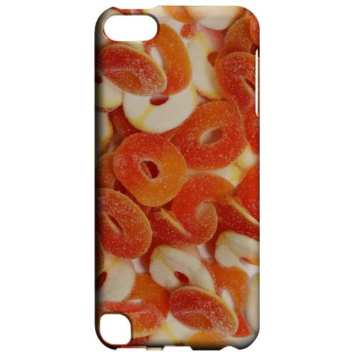 Geeks Designer Line (GDL) Slim Hard Case for Apple iPod Touch 5 - Orange/White Gummy Rings