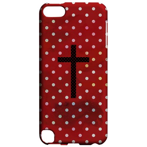 Geeks Designer Line (GDL) Slim Hard Case for Apple iPod Touch 5 - Stained Cross on Red