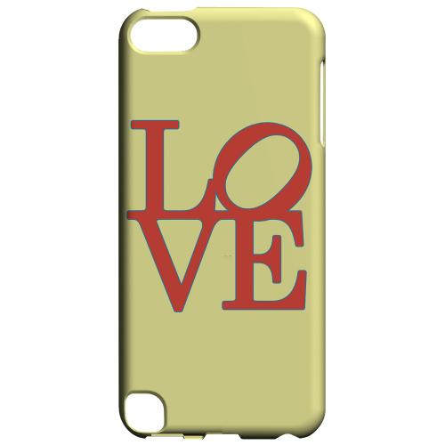 Geeks Designer Line (GDL) Slim Hard Case for Apple iPod Touch 5 - Red Love on Yellow