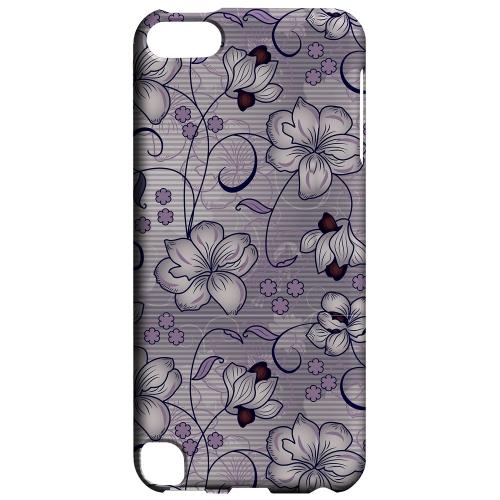 Geeks Designer Line (GDL) Slim Hard Case for Apple iPod Touch 5 - Floral Stripes Hint of Purple