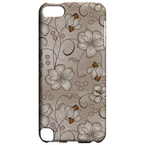 Geeks Designer Line (GDL) Slim Hard Case for Apple iPod Touch 5 - Floral Stripes Linen