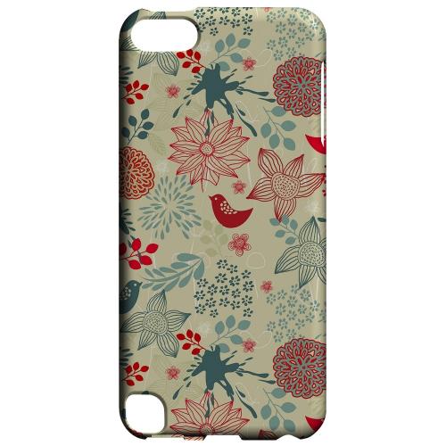 Geeks Designer Line (GDL) Slim Hard Case for Apple iPod Touch 5 - Lovebird Floral Splatter