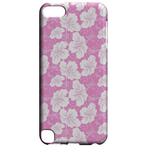 Geeks Designer Line (GDL) Slim Hard Case for Apple iPod Touch 5 - White Hibiscus on Pink