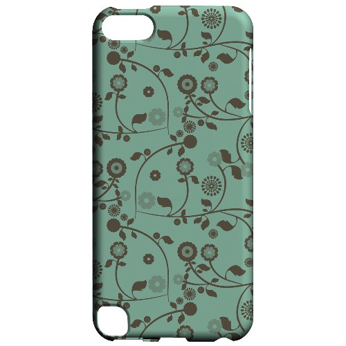 Geeks Designer Line (GDL) Slim Hard Case for Apple iPod Touch 5 - Floral 2 Grayed Jade