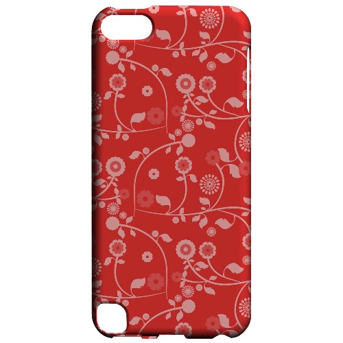 Geeks Designer Line (GDL) Slim Hard Case for Apple iPod Touch 5 - Floral 2 Poppy Red