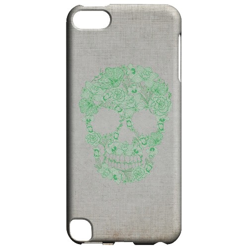 Geeks Designer Line (GDL) Slim Hard Case for Apple iPod Touch 5 - Floral Green Skull on Canvas
