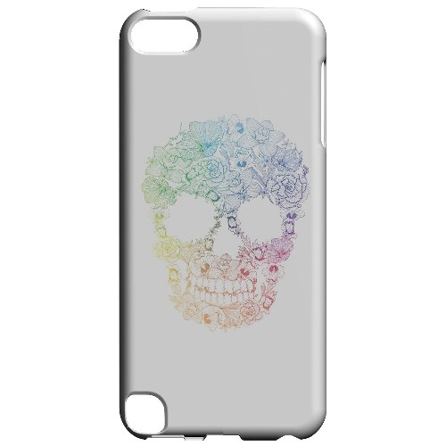 Geeks Designer Line (GDL) Slim Hard Case for Apple iPod Touch 5 - Floral Rainbow Skull on White