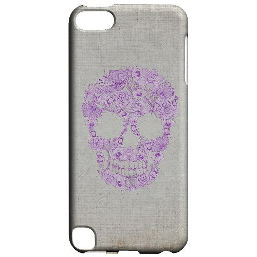 Geeks Designer Line (GDL) Slim Hard Case for Apple iPod Touch 5 - Floral Violet Skull on Canvas